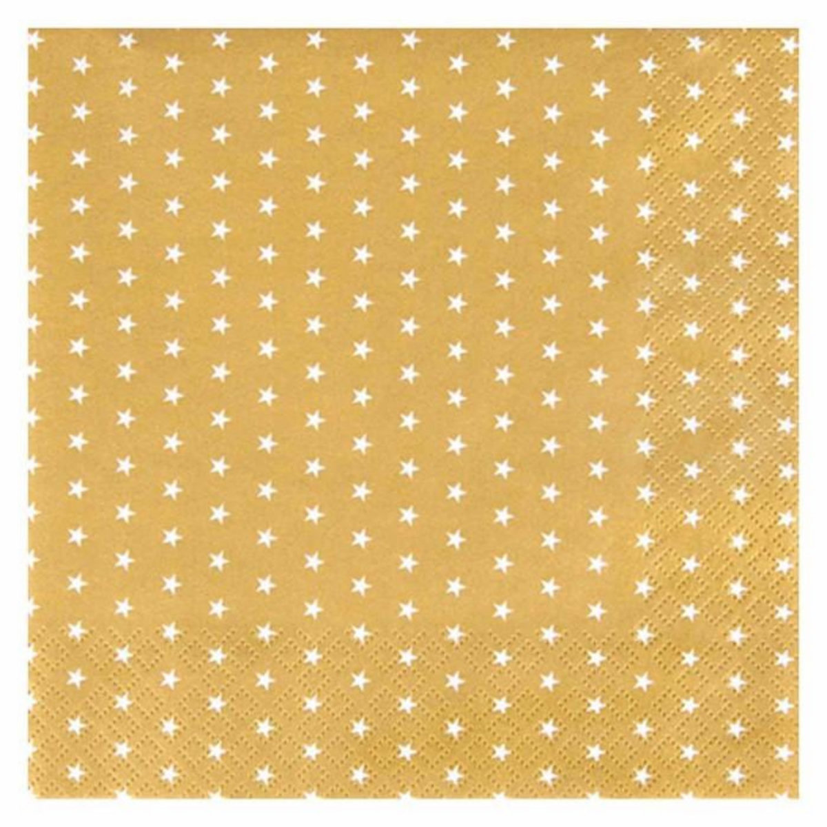 Paris Prix Lot de 20 Serviettes en Papier  Mini Étoile  33x33cm Or