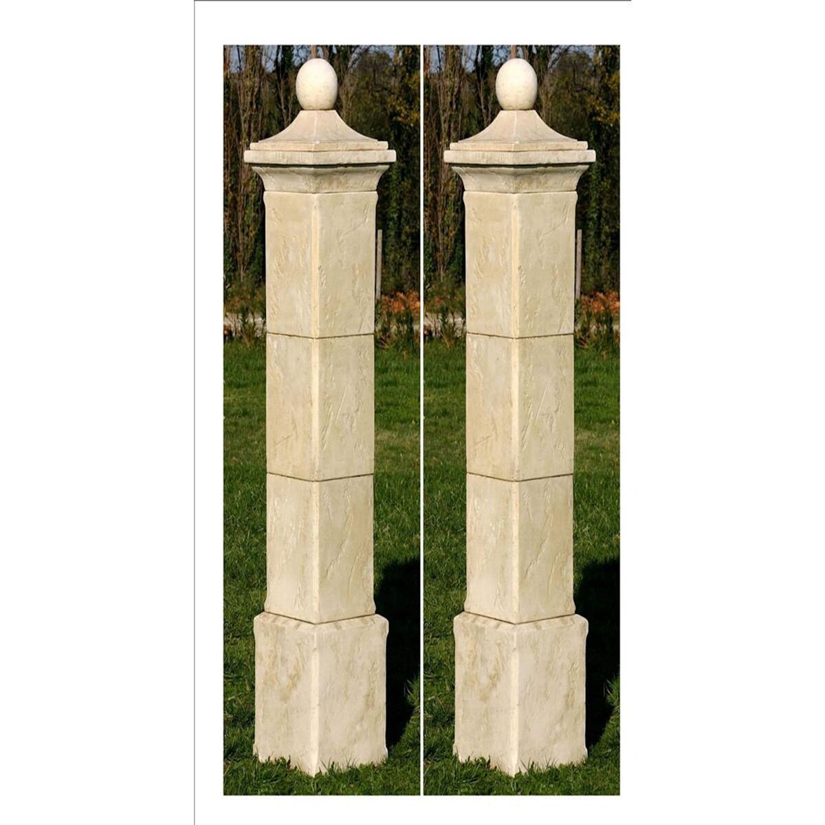 Habitat et Jardin Lot de 2 piliers de portail  Provençal  - 41 x 41 x 228 cm