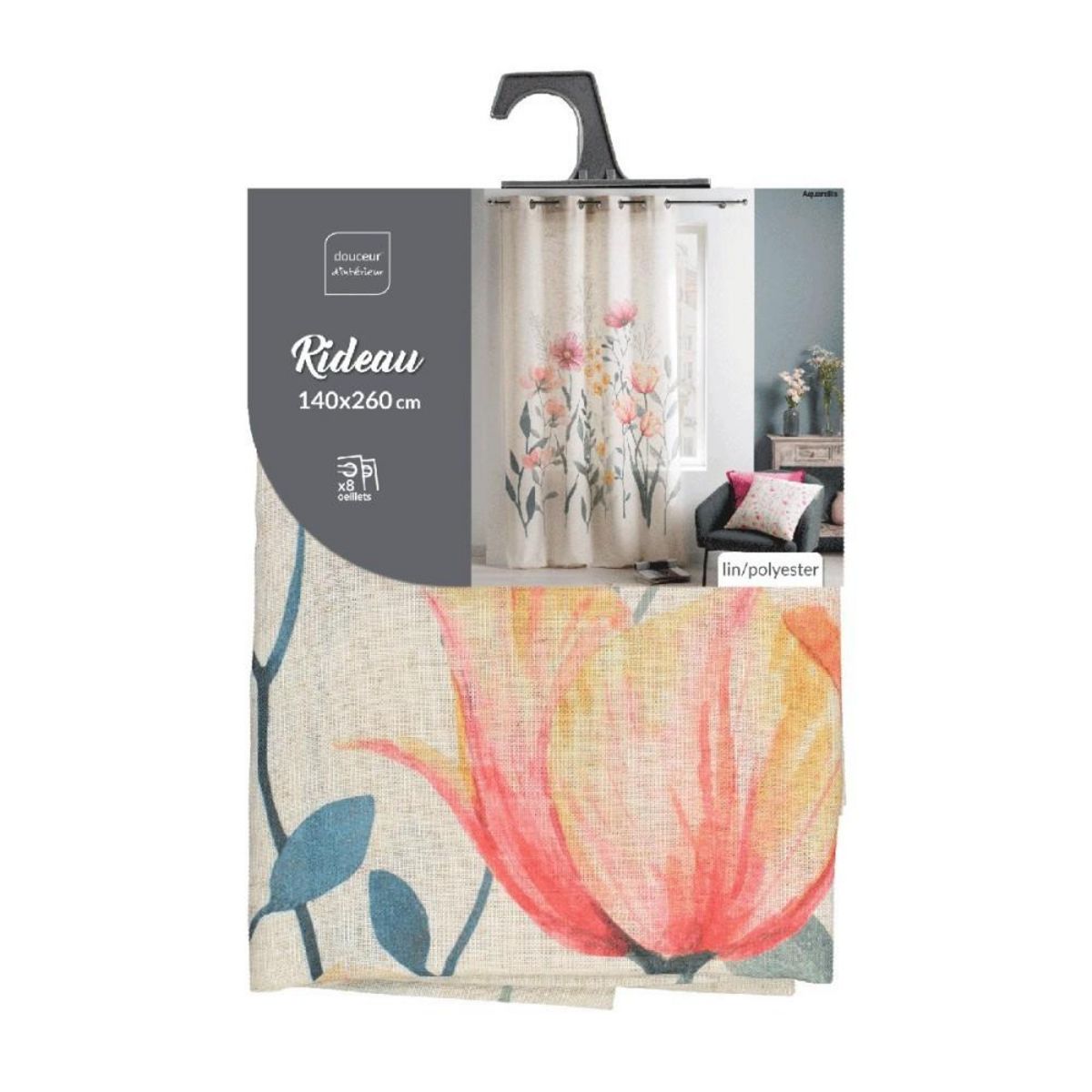 Douceur d'Intérieur Rideau à œillets 140x260 Aquarellis