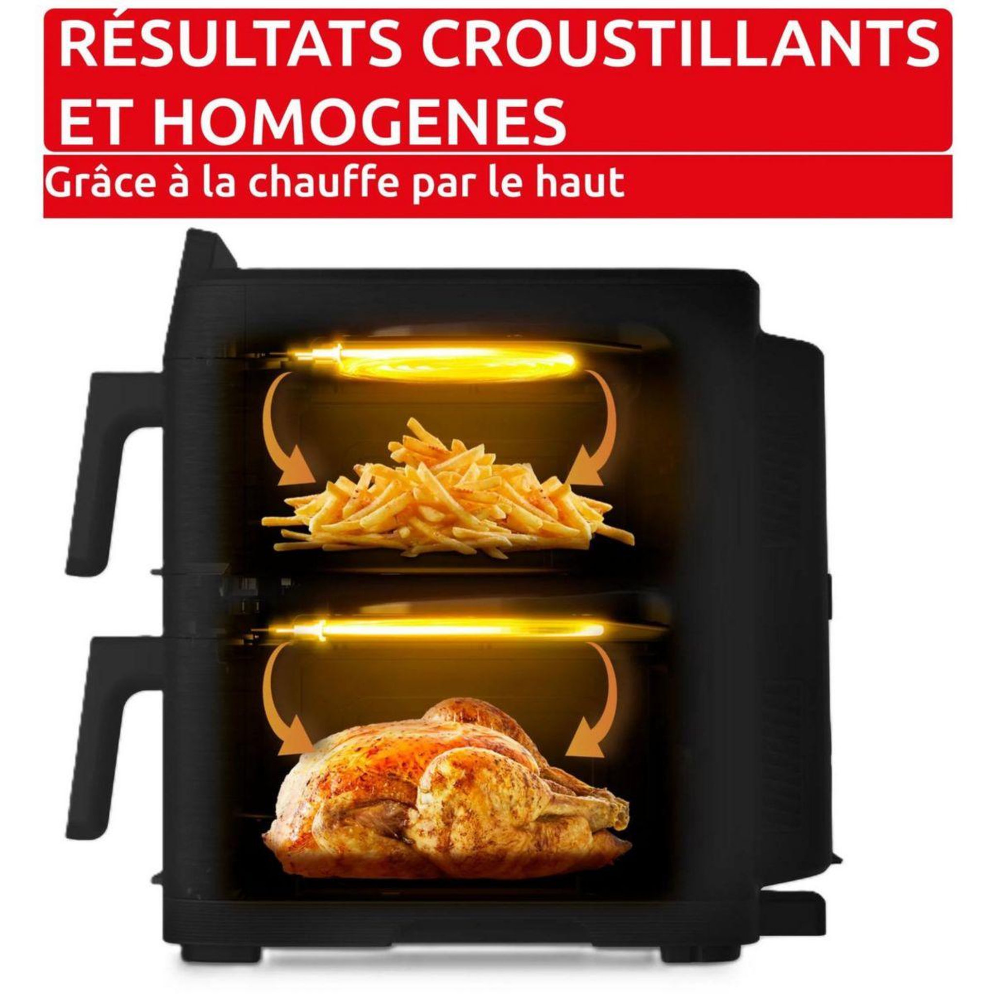 Voir la diapositive 4 : MOULINEX Friteuse sans huile easy fry crispy stack dual ez7568f0
