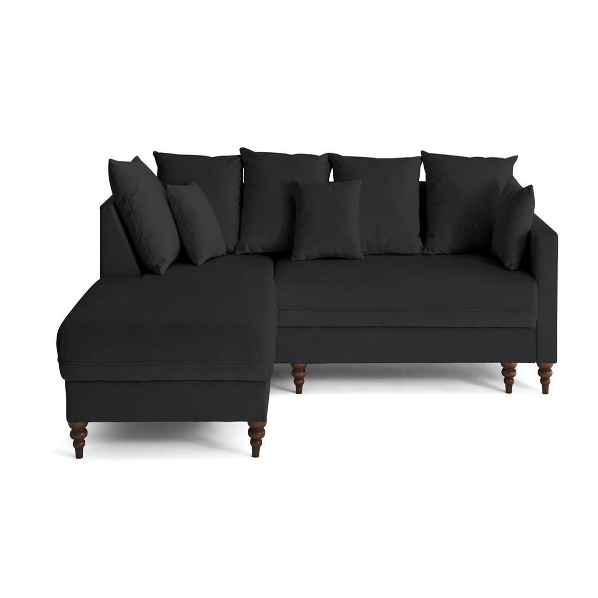 Voir la diapositive 2 : BEST MOBILIER Flamingo - canapé d'angle gauche 4 places convertible en velours
