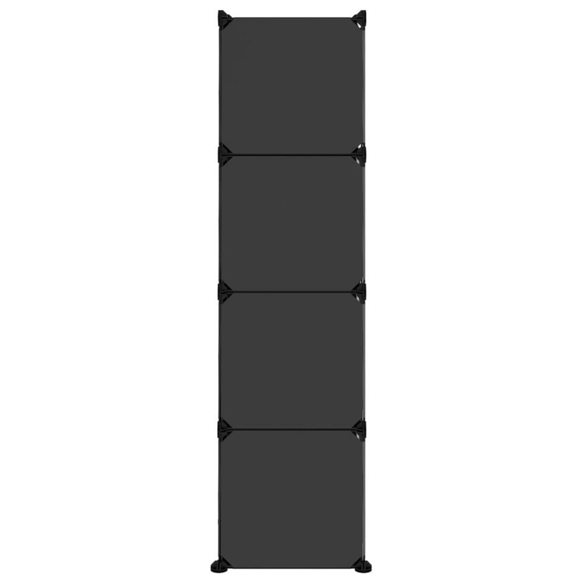 VIDAXL Cubes de rangement 12 pcs avec portes Noir PP