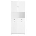 SOBUY SoBuy - Meuble De Buanderie à deux tiroirs - Blanc - 78x38x181cm - Nordique - BZR215-W
