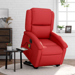 VIDAXL Fauteuil inclinable de massage electrique rouge similicuir