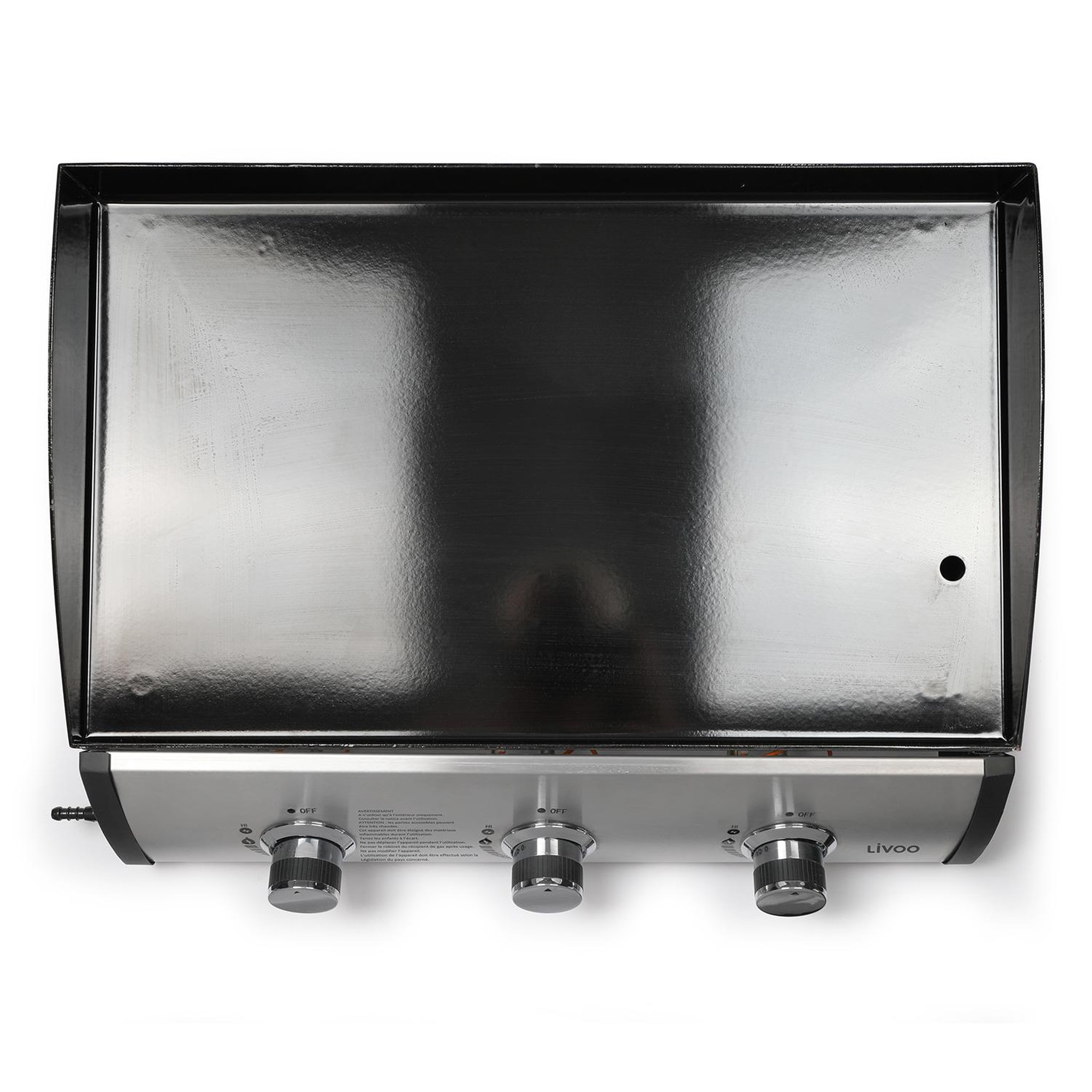 Voir la diapositive 5 : LIVOO Plancha gaz 7.5kw plaque acier émaillée 61x38cm - DOC277