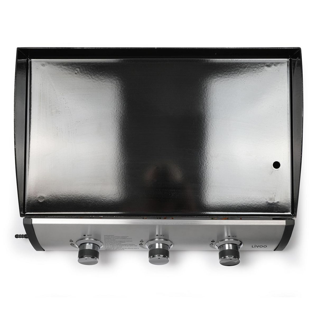 LIVOO Plancha gaz 7.5kw plaque acier émaillée 61x38cm - doc277