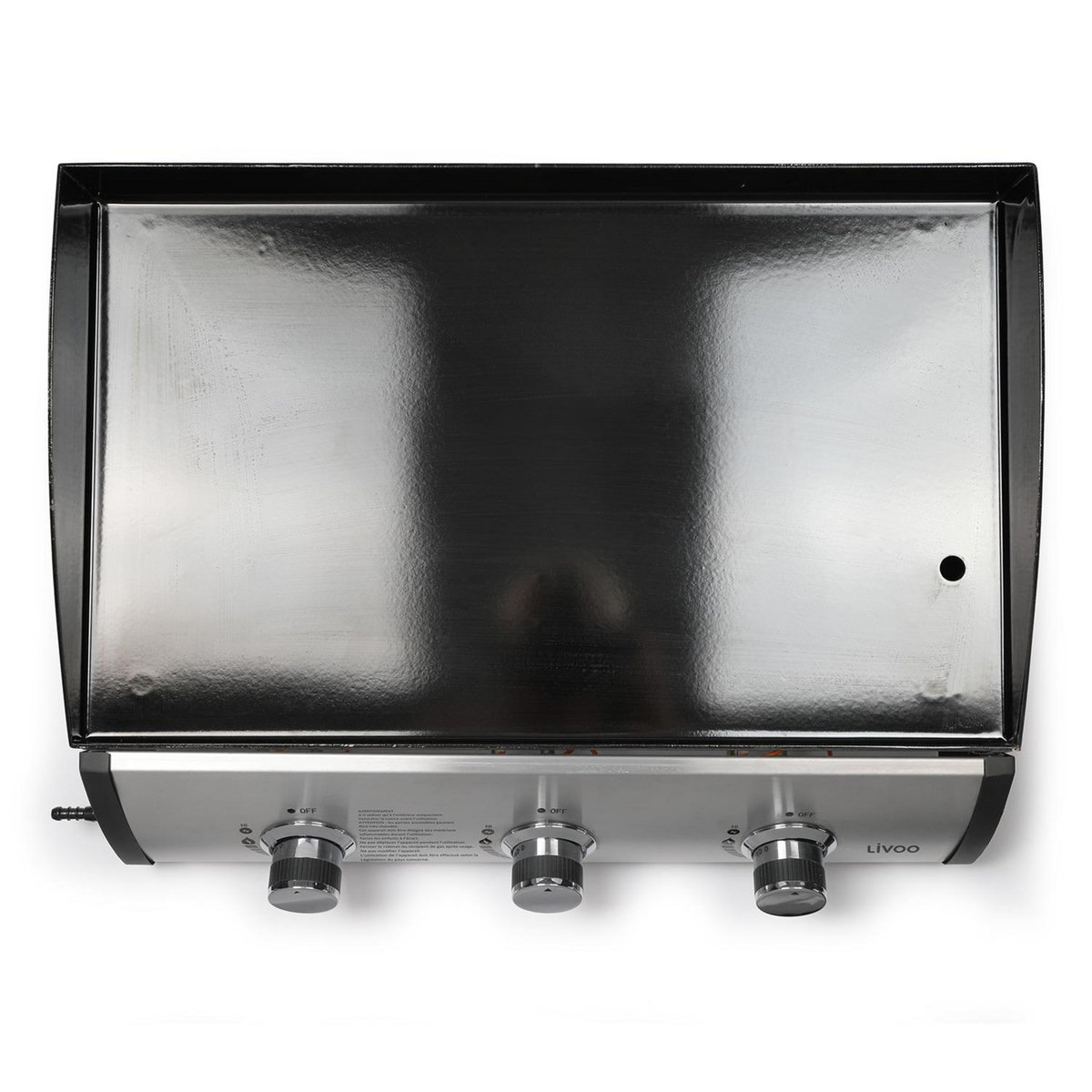 LIVOO Plancha gaz 7.5kw plaque acier émaillée 61x38cm - doc277