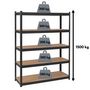 Voir la diapositive 4 : INTEC Etagère de Rangement Noire 120 x 60cm x H180cm - Rayonnage en métal Haute qualité 5 Plateaux Charges lourdes 1500kg INTEC