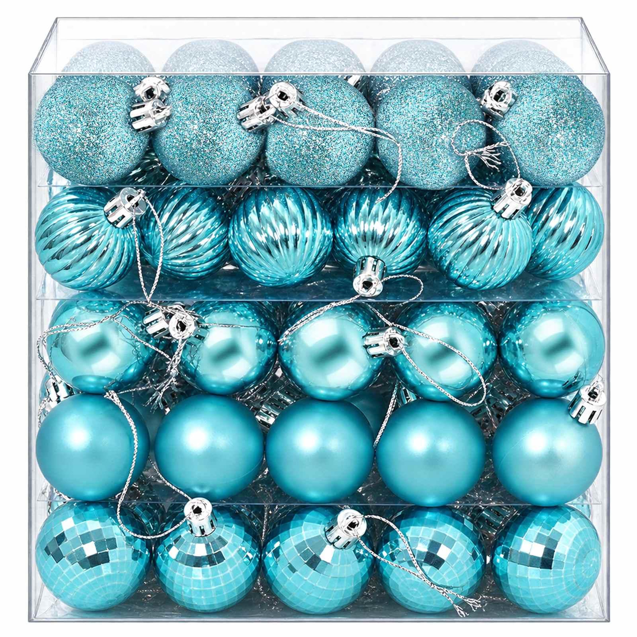 Voir la diapositive 4 : VIDAXL Ensemble de boules de Noël 100 pc Turquoise 4 cm Polystyrene