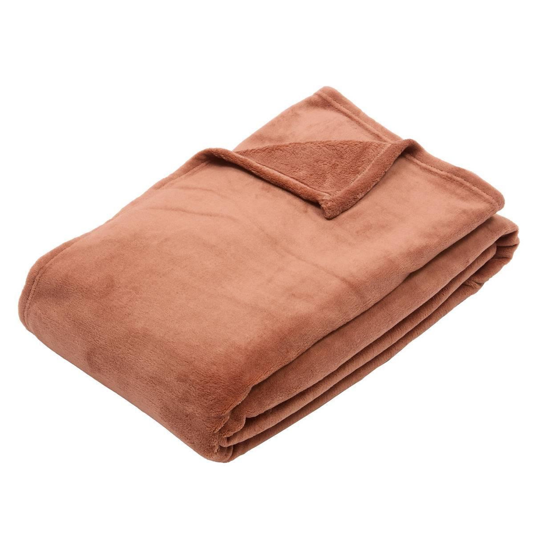 ATMOSPHERA Plaid uni microfibre  kiesa  180x260cm terre de rose