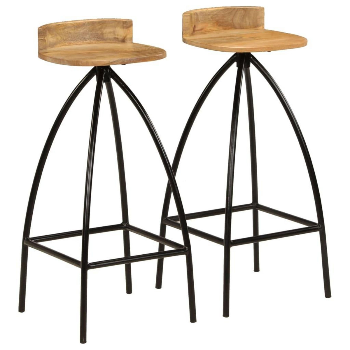 VIDAXL Chaises de bar lot de 2 bois de manguier solide