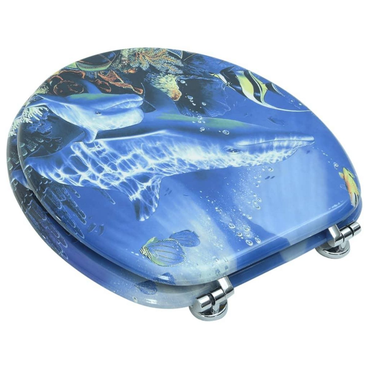 VIDAXL Siege de toilette avec Couvercle MDF Dauphins