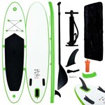 VIDAXL Ensemble de planches SUP gonflables Vert et blanc