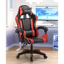 CONCEPT USINE Chaise de gaming massante noire et rouge EZIO