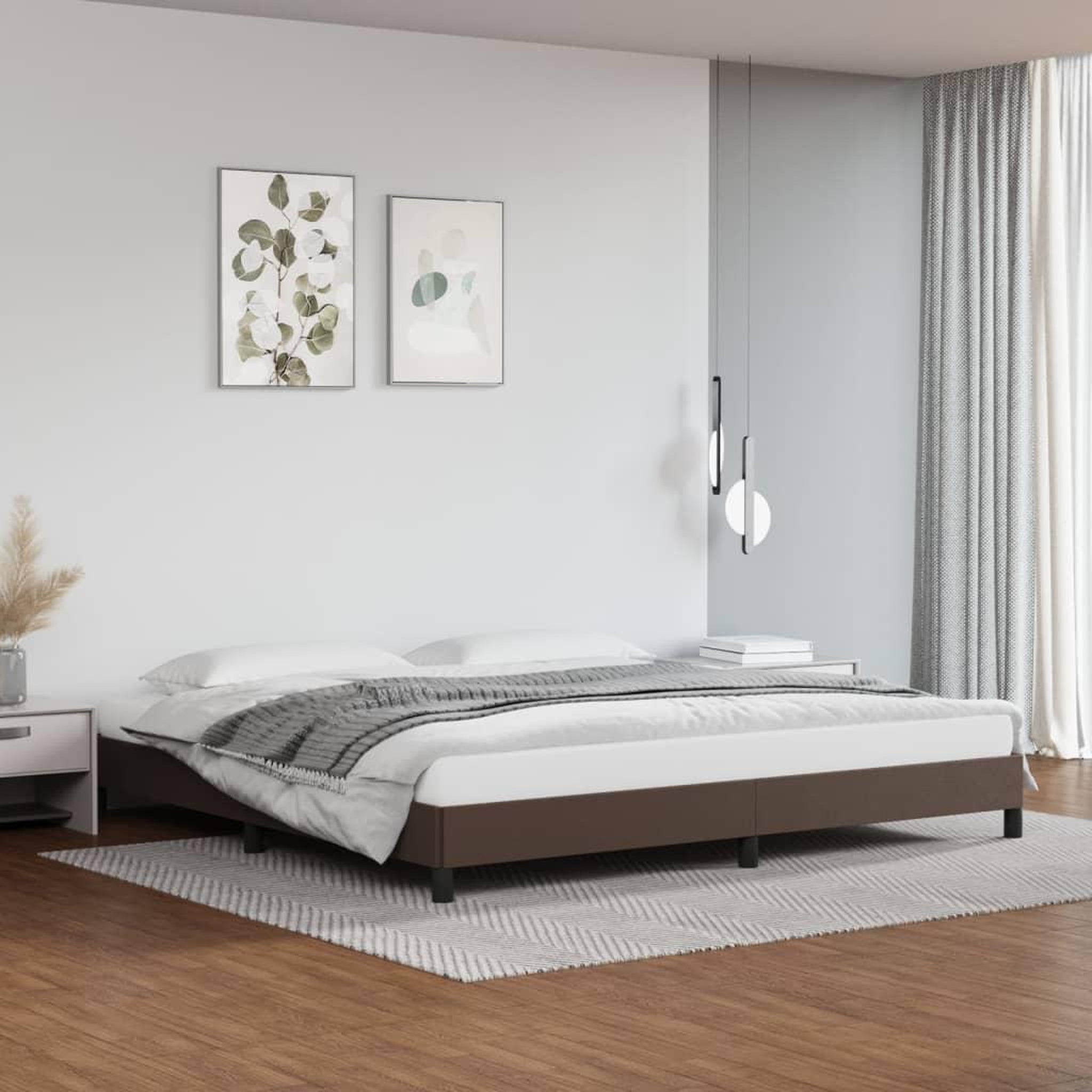 Voir la diapositive 1 : VIDAXL Cadre de lit sans matelas marron 200x200 cm similicuir