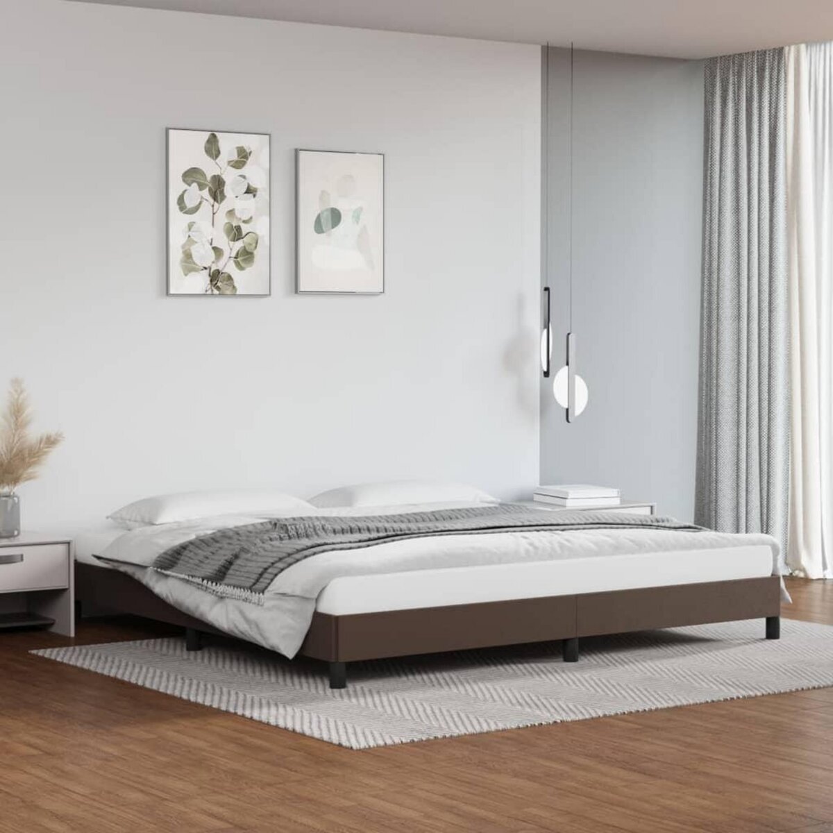 VIDAXL Cadre de lit sans matelas marron 200x200 cm similicuir