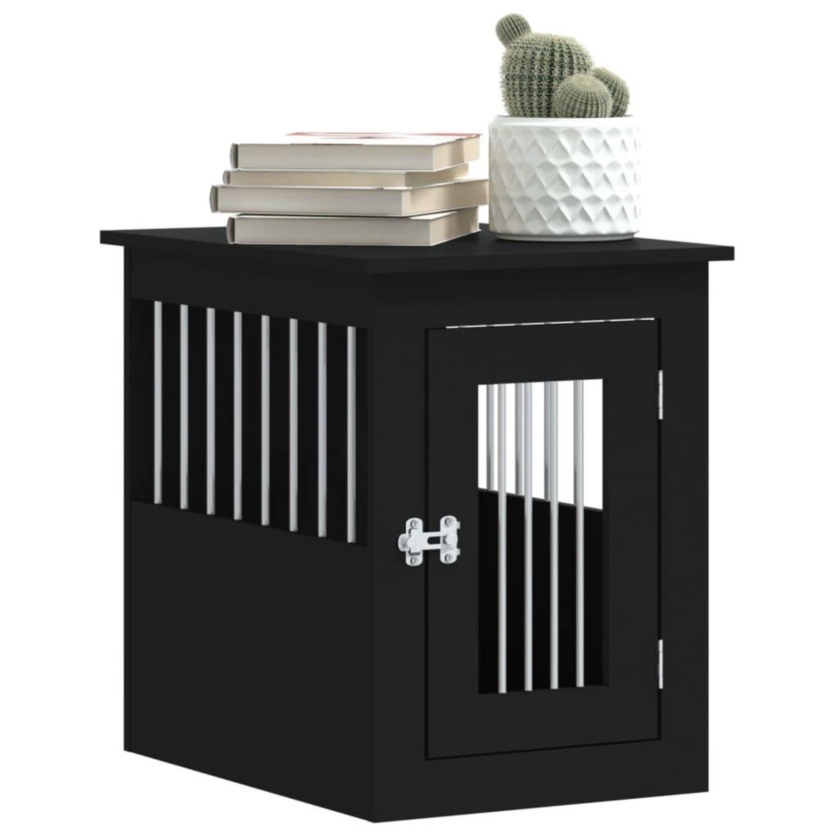 VIDAXL Meuble de cage pour chiens noir 45x62x59 cm bois d'ingenierie