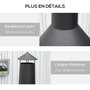 Voir la diapositive 4 : OUTSUNNY Brasero cheminée d'extérieur H.133 Ø 45 cm tisonnier large foyer - espace de rangement pour bûches - métal noir