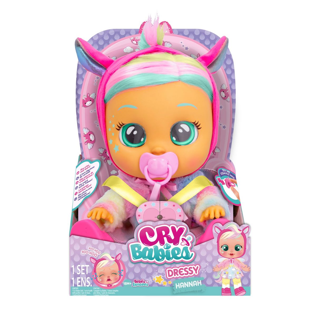 IMC TOYS Poupée Cry Babies Dressy Fantasy Hannah