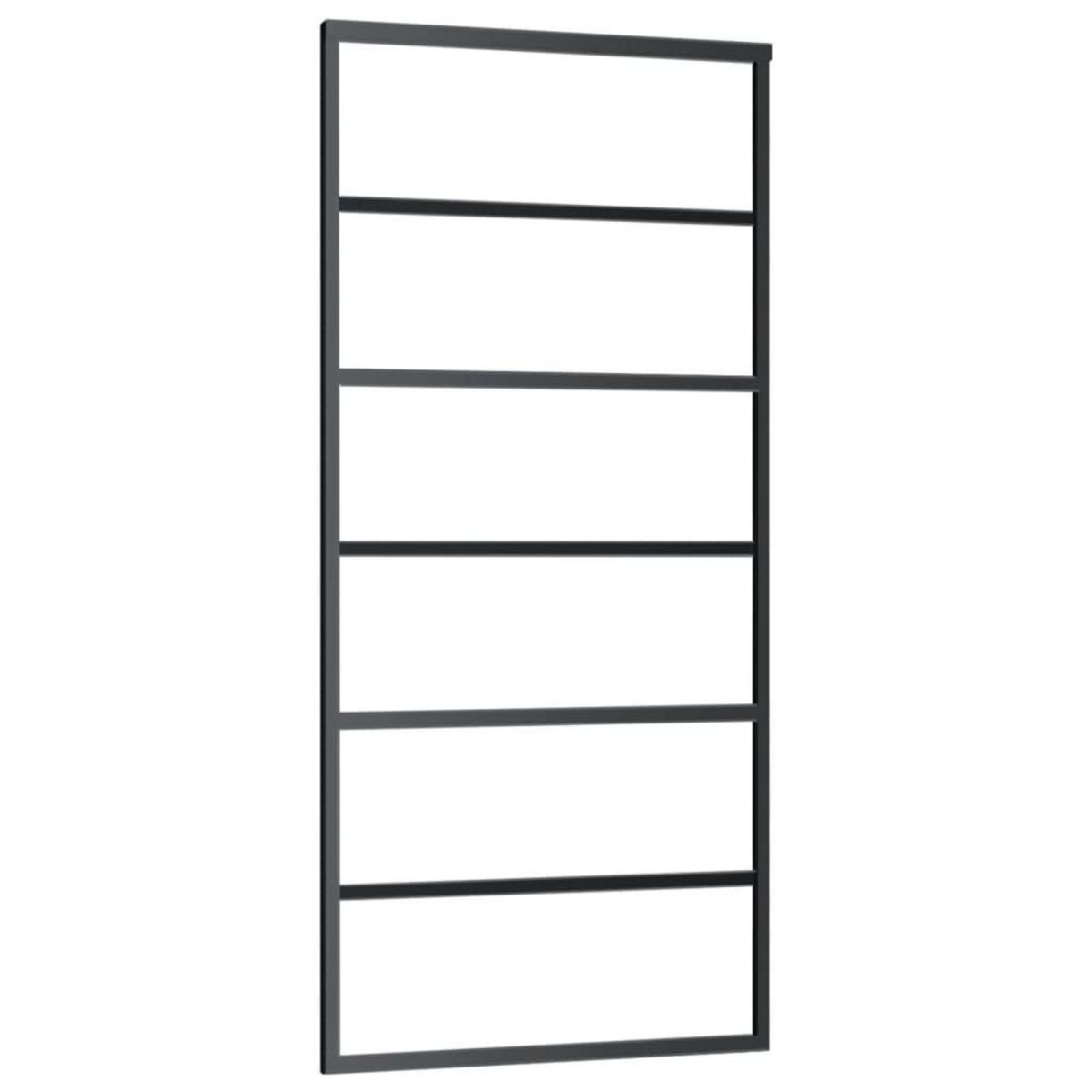 VIDAXL Porte coulissante Verre ESG et aluminium 90x205 cm Noir
