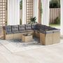 Voir la diapositive 1 : VIDAXL Salon de jardin 11 pcs avec coussins beige resine tressee