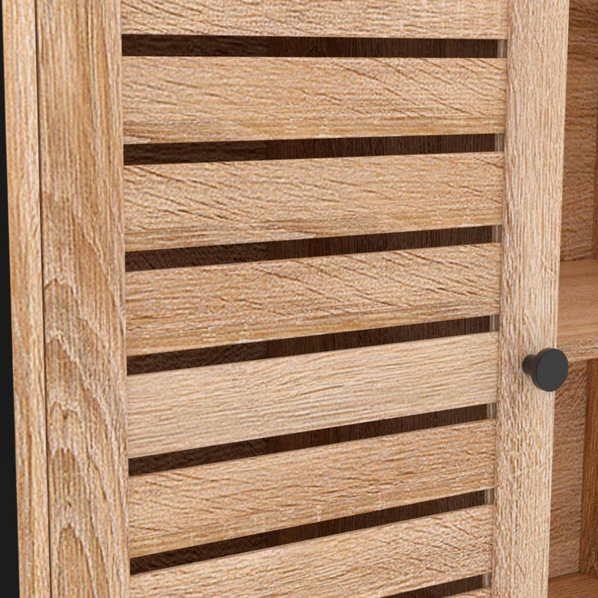 ID MARKET Buffet 2 portes persiennes 100 cm HALIFAX design industriel