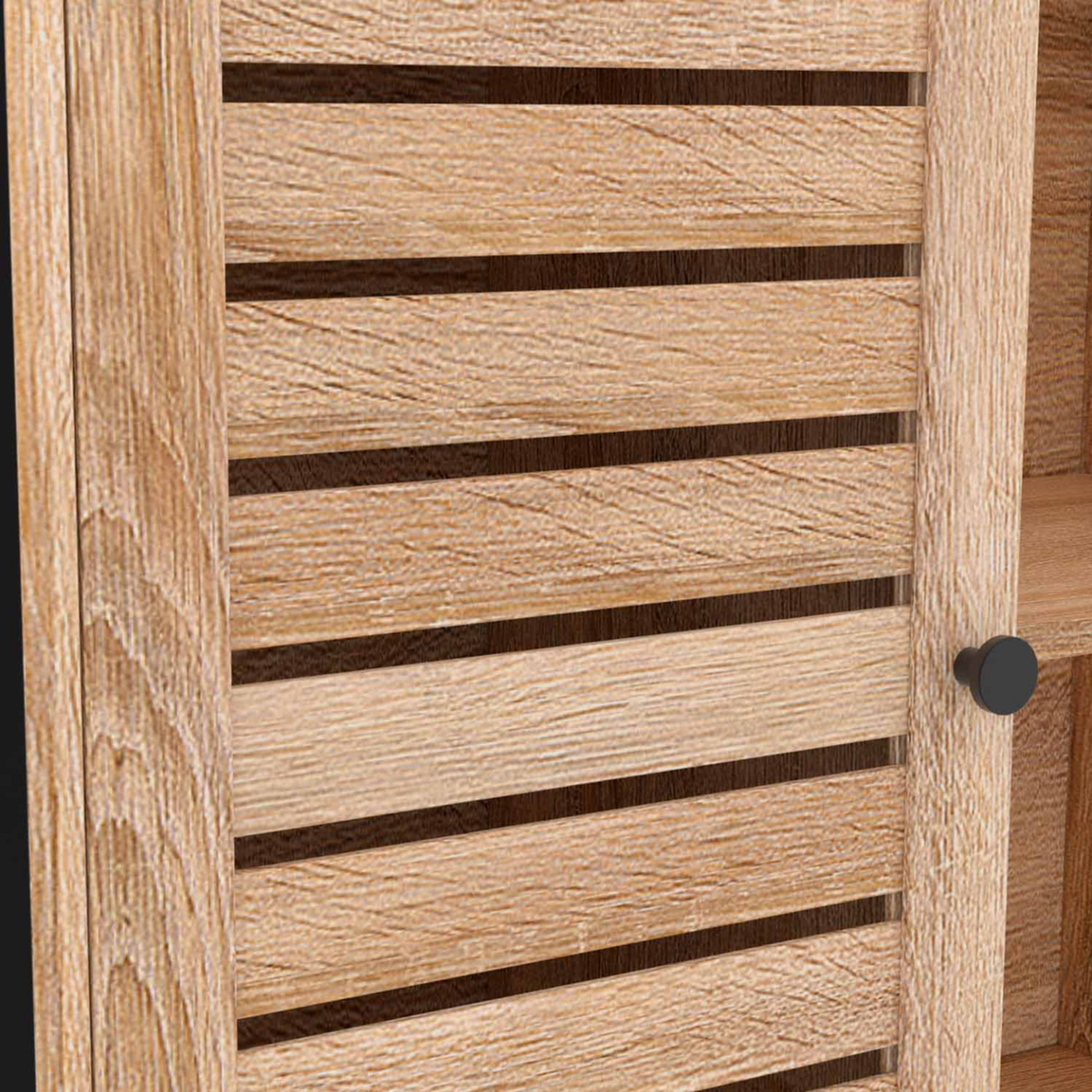 ID MARKET Buffet 2 portes persiennes 100 cm HALIFAX design industriel