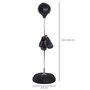 Voir la diapositive 3 : HOMCOM Punching ball sur pied réglable en hauteur 126-144 cm avec gants, pompe et base de lestage noir