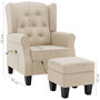 Voir la diapositive 6 : VIDAXL Fauteuil de massage avec repose-pied Creme Tissu