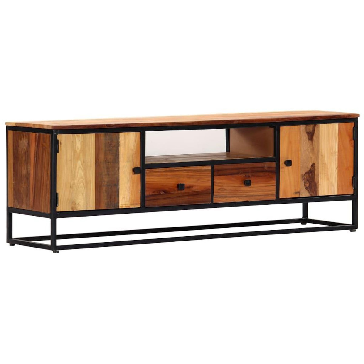 VIDAXL Meuble TV 120 x 30 x 40 cm Bois de recuperation massif et acier