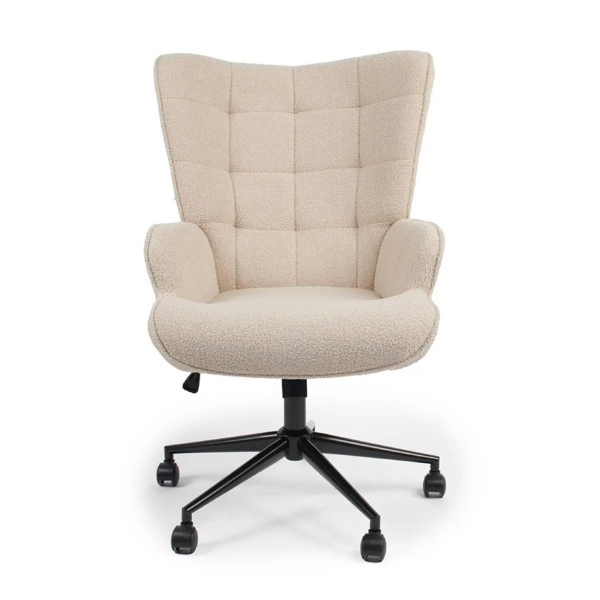 Voir la diapositive 2 : Paris Prix Fauteuil de bureau tissu bouclette  verner  96cm beige