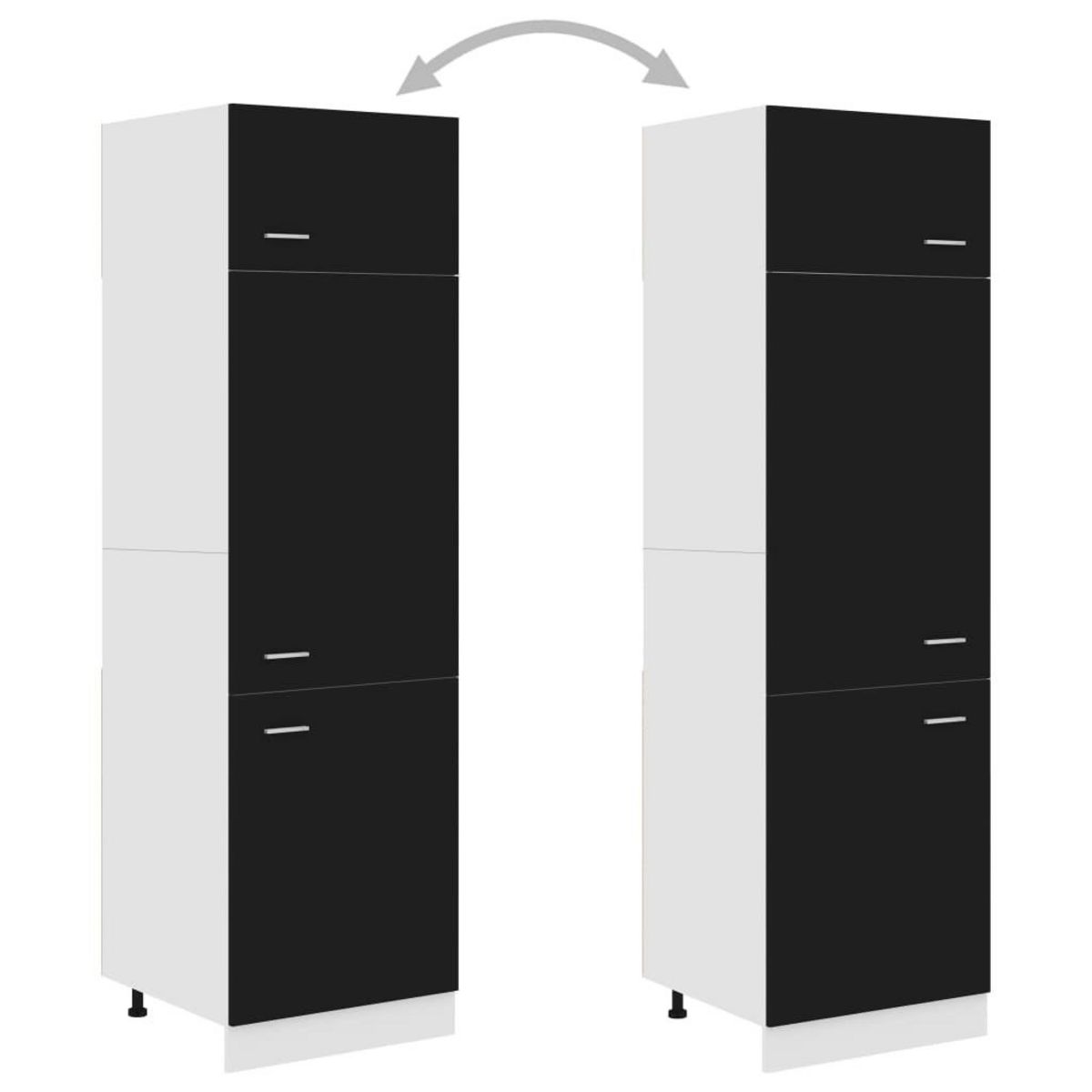 VIDAXL Armoire refrigerateur Noir 60x57x207 cm Bois d'ingenierie