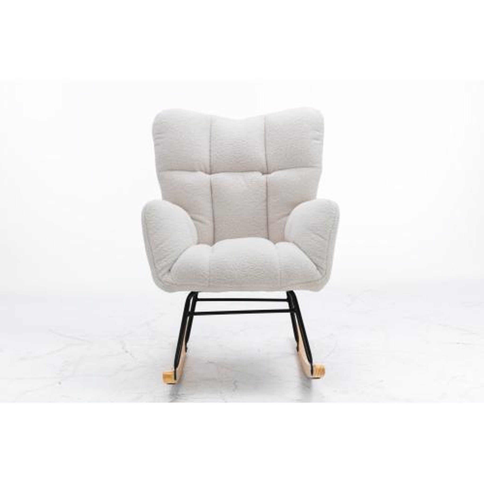 Voir la diapositive 4 : MERAX Fauteuil à Bascule Chaise à Bascule Rocking Chair Fauteuil Relax Teddy Blanc