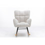Voir la diapositive 4 : MERAX Fauteuil à Bascule Chaise à Bascule Rocking Chair Fauteuil Relax Teddy Blanc