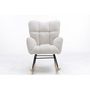 Voir la diapositive 4 : MERAX Fauteuil à Bascule Chaise à Bascule Rocking Chair Fauteuil Relax Teddy Blanc