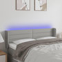 Voir la diapositive 1 : VIDAXL Tete de lit a LED Gris clair 147x16x78/88 cm Tissu