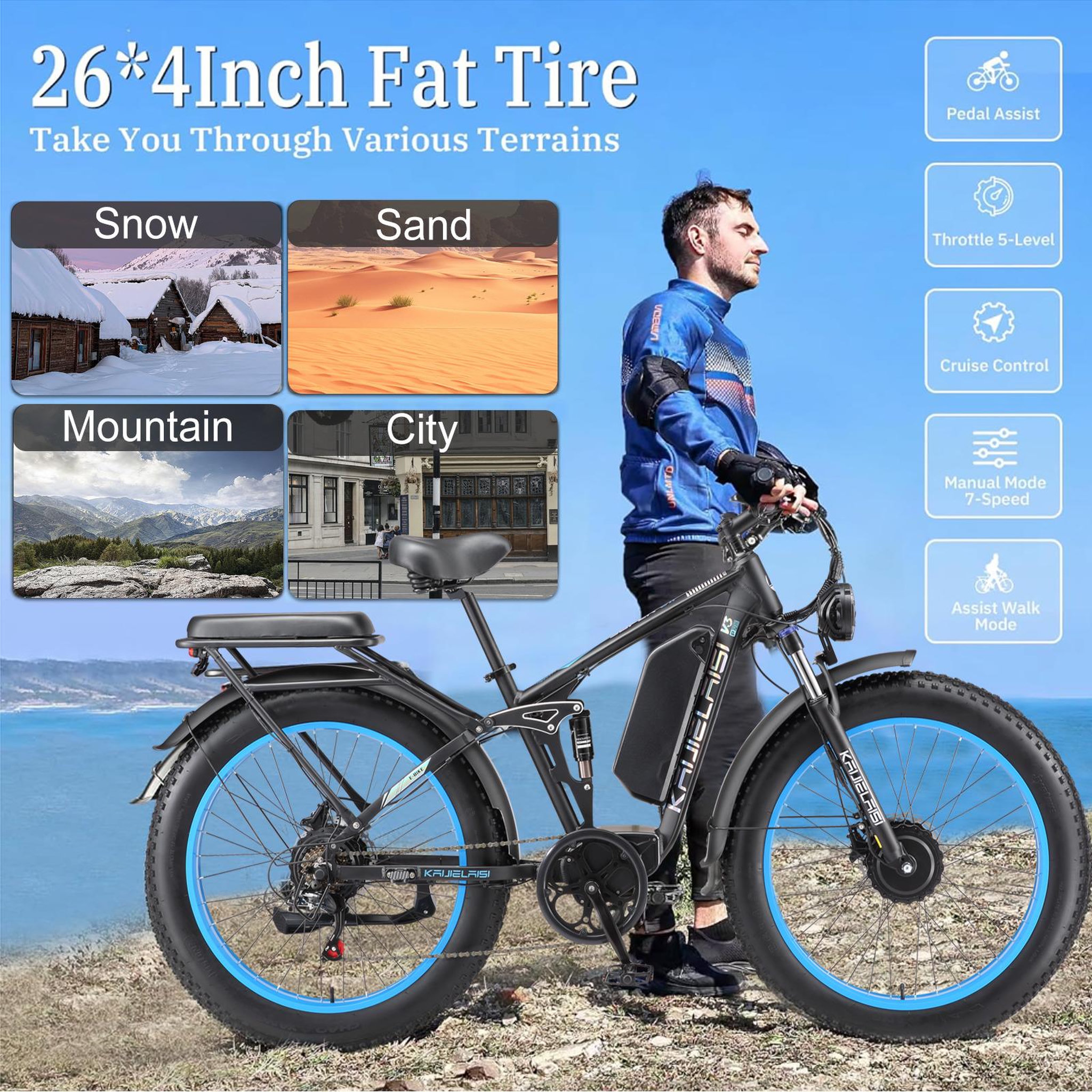 Voir la diapositive 3 : KAIJIELAISI Kaijielaisi v3 pro vélo électrique