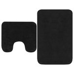 VIDAXL Tapis de salle de bain 2 pcs Tissu Anthracite