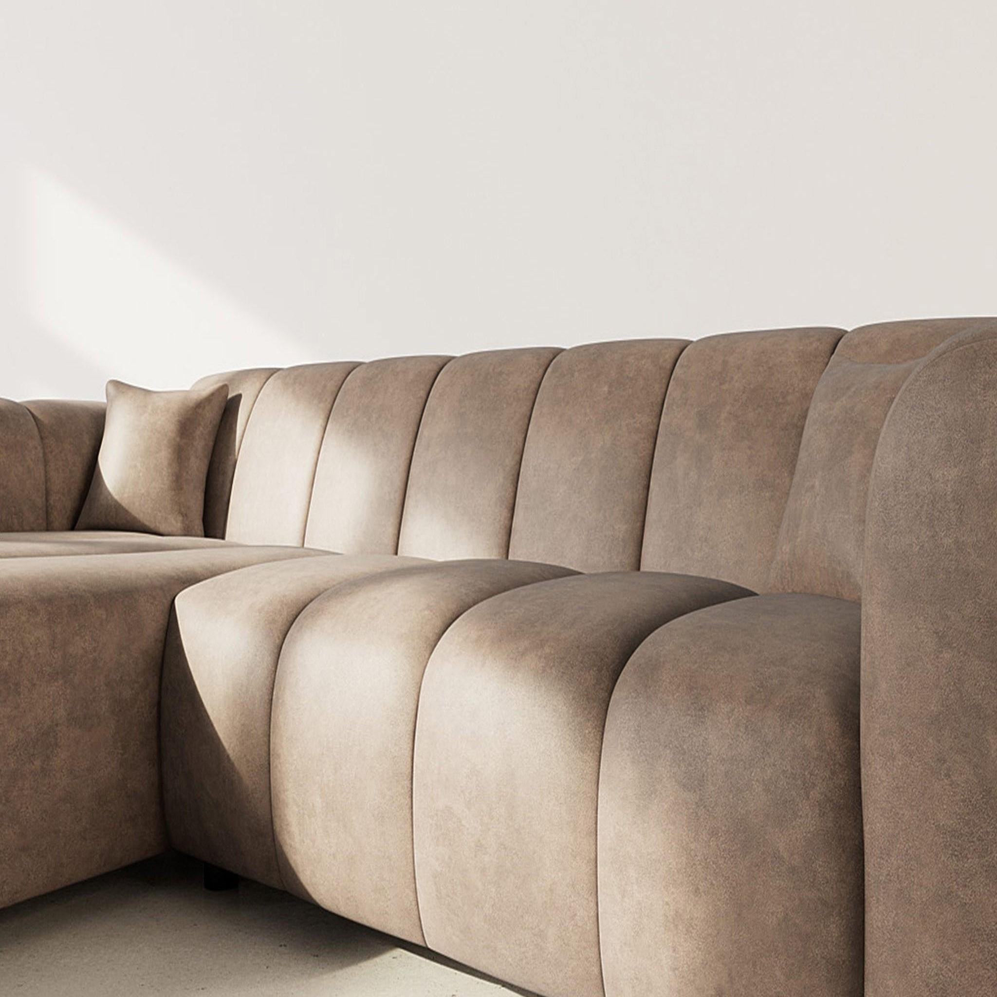 Voir la diapositive 4 : BEST MOBILIER Curtis - canapé d'angle gauche 4 places en simili