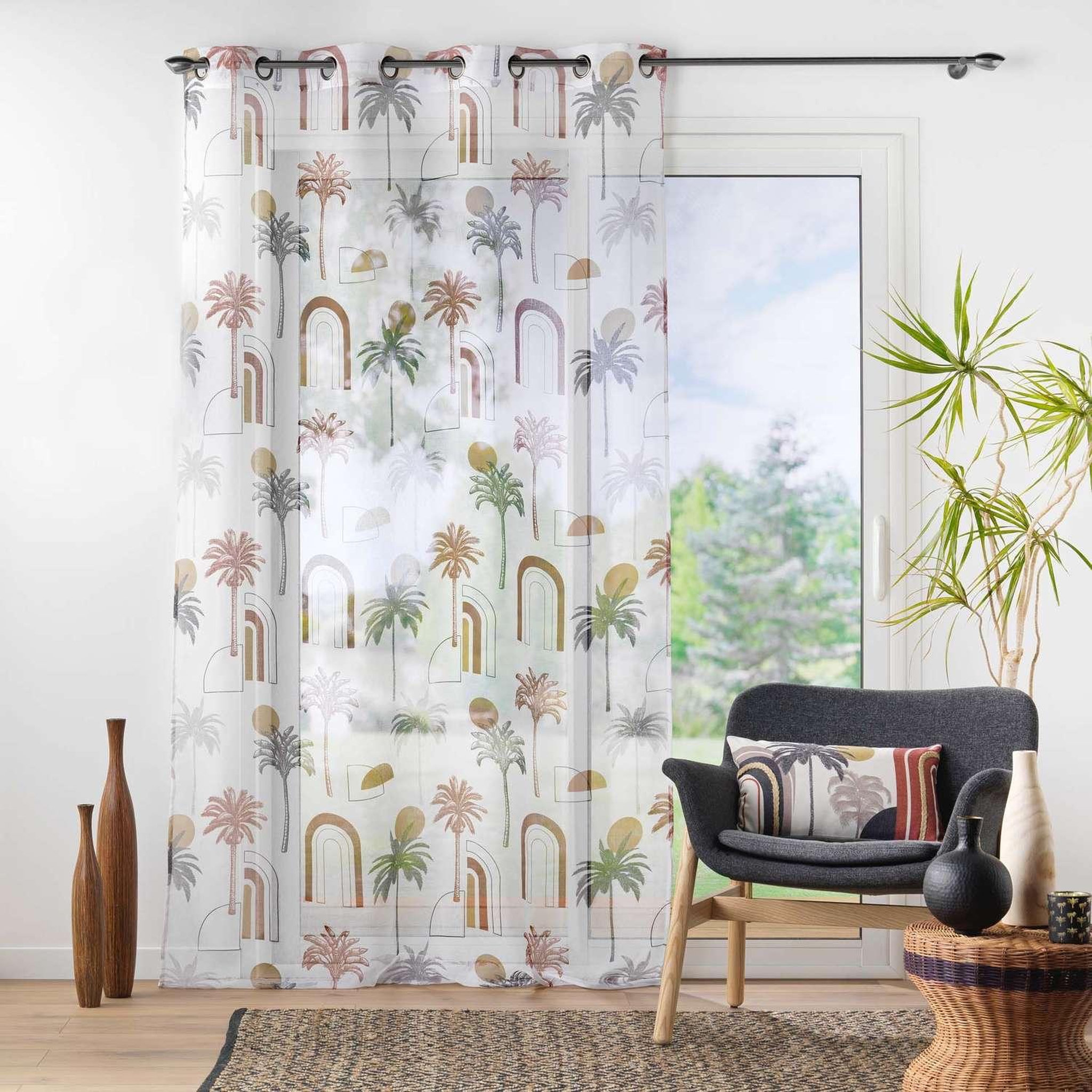 Voir la diapositive 4 : Douceur d'Intérieur Voilage à œillets alachua - voile sablé imprimé - 140 x 240 cm