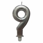 Paris Prix Bougie d'Anniversaire  Chiffre 9  7cm Argent