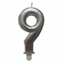 Voir la diapositive 1 : Paris Prix Bougie d'Anniversaire  Chiffre 9  7cm Argent