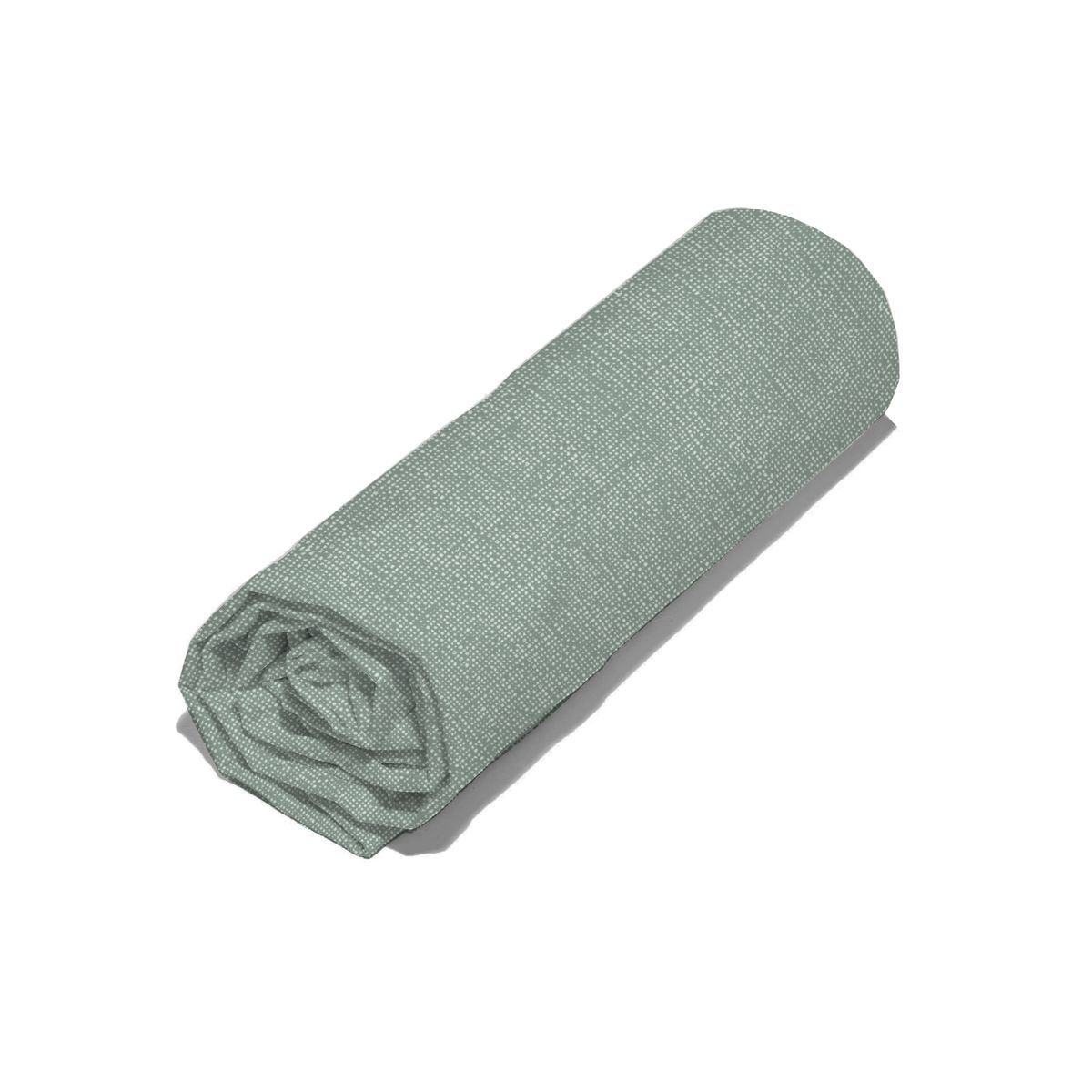 Drap housse uni en coton-lin 