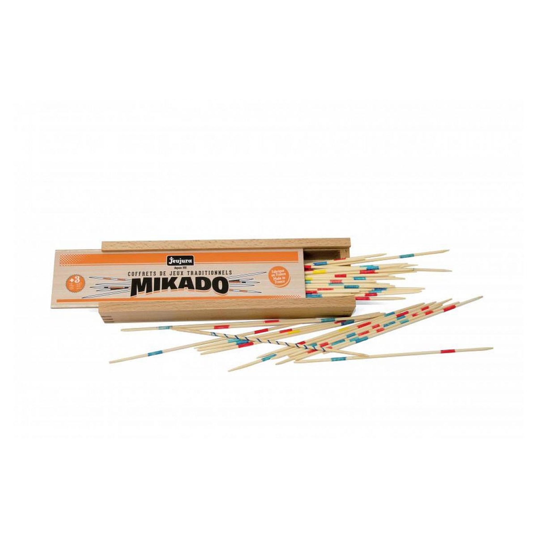 Voir la diapositive 3 : JeuJura Mikado en bois - coffret en bois