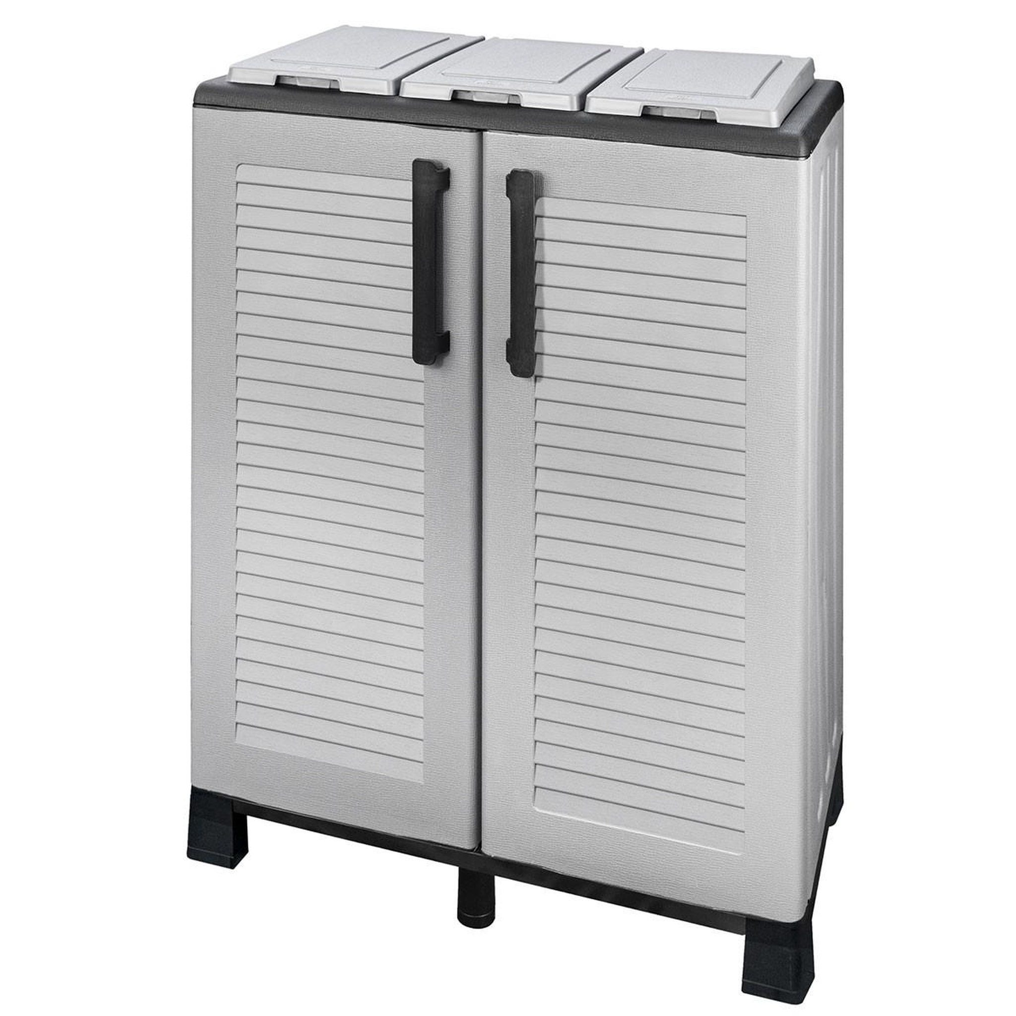 INTEC Poubelles de tri sélectif 3 sacs recyclage gestion des déchets – intérieur extérieur 68 x 37 x 90 cm intec