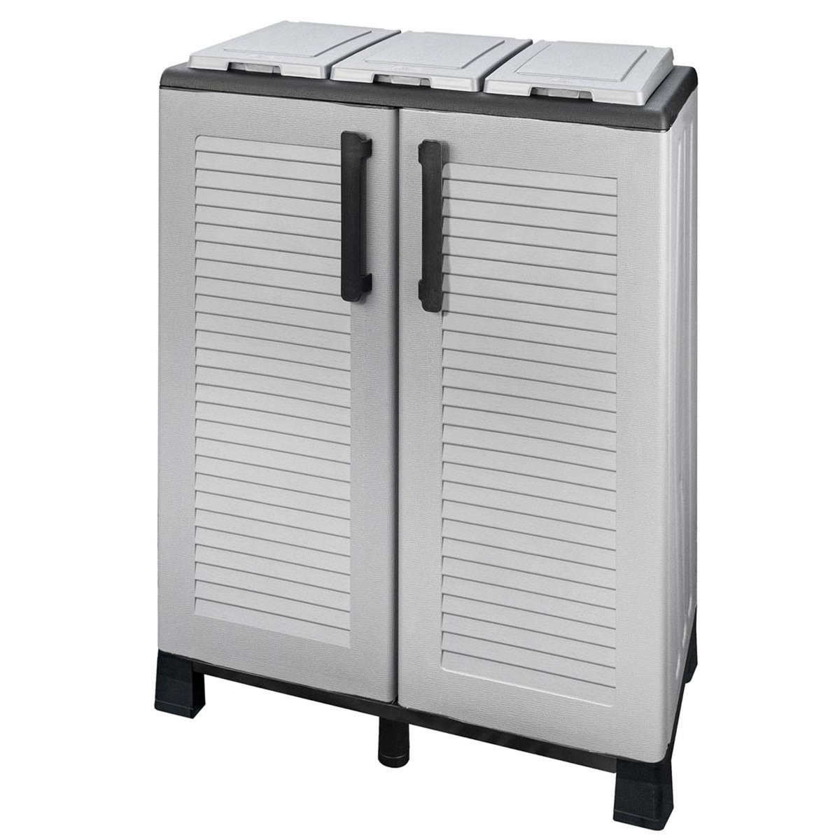 INTEC Poubelles de Tri Sélectif 3 Sacs Recyclage Gestion des Déchets – Intérieur Extérieur 68 x 37 x 90 cm INTEC