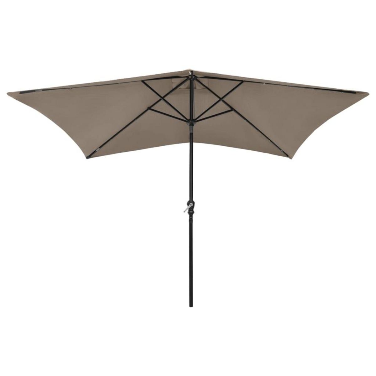 VIDAXL Parasol de jardin avec LED et mat en acier taupe 2x3 m