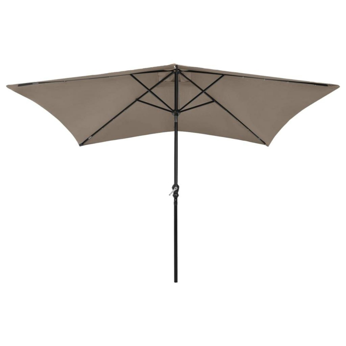 VIDAXL Parasol de jardin avec LED et mat en acier taupe 2x3 m