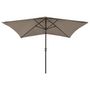Voir la diapositive 2 : VIDAXL Parasol de jardin avec LED et mat en acier taupe 2x3 m