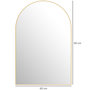 Voir la diapositive 3 : HOMCOM Miroir mural arqué 60 x 90 cm haute définition cadre alliage aluminium doré